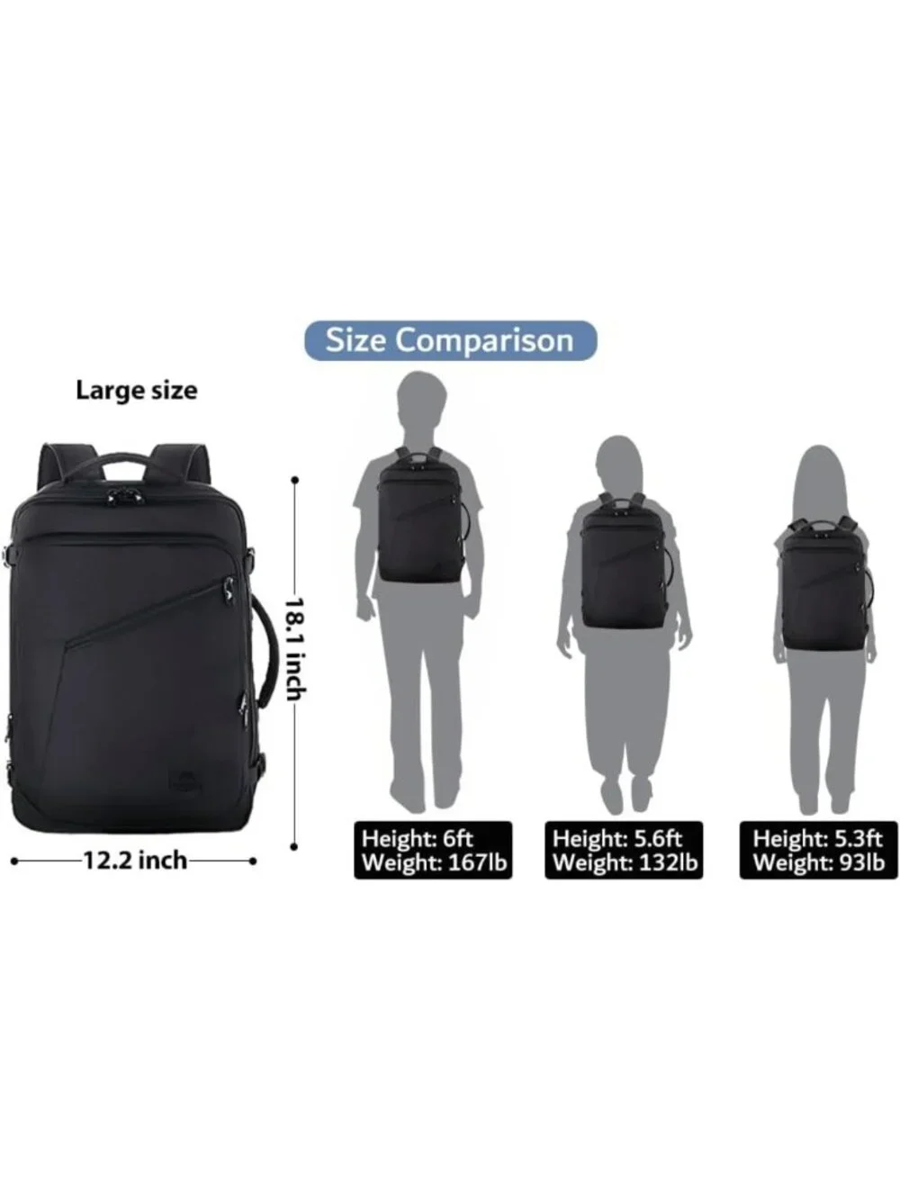 Lightweight 27L Travel Backpack, Expandable Waterproof Daypack for Hiking